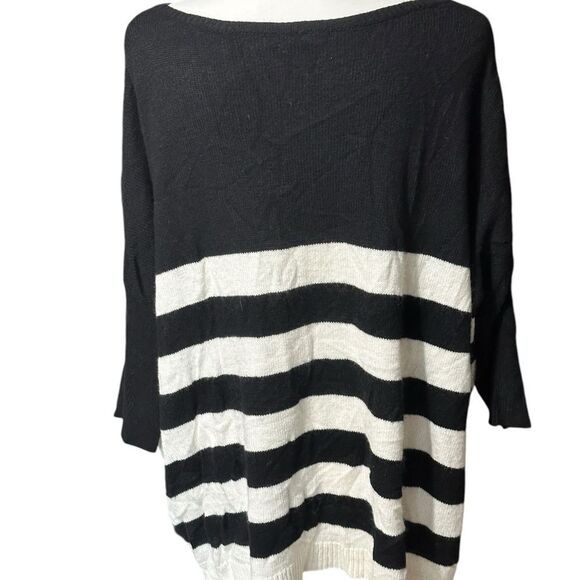 Cremiuex (Daniel) Black-And Off-White Short Sleeve Sweater Round Neckline Sz L - Picture 4 of 8